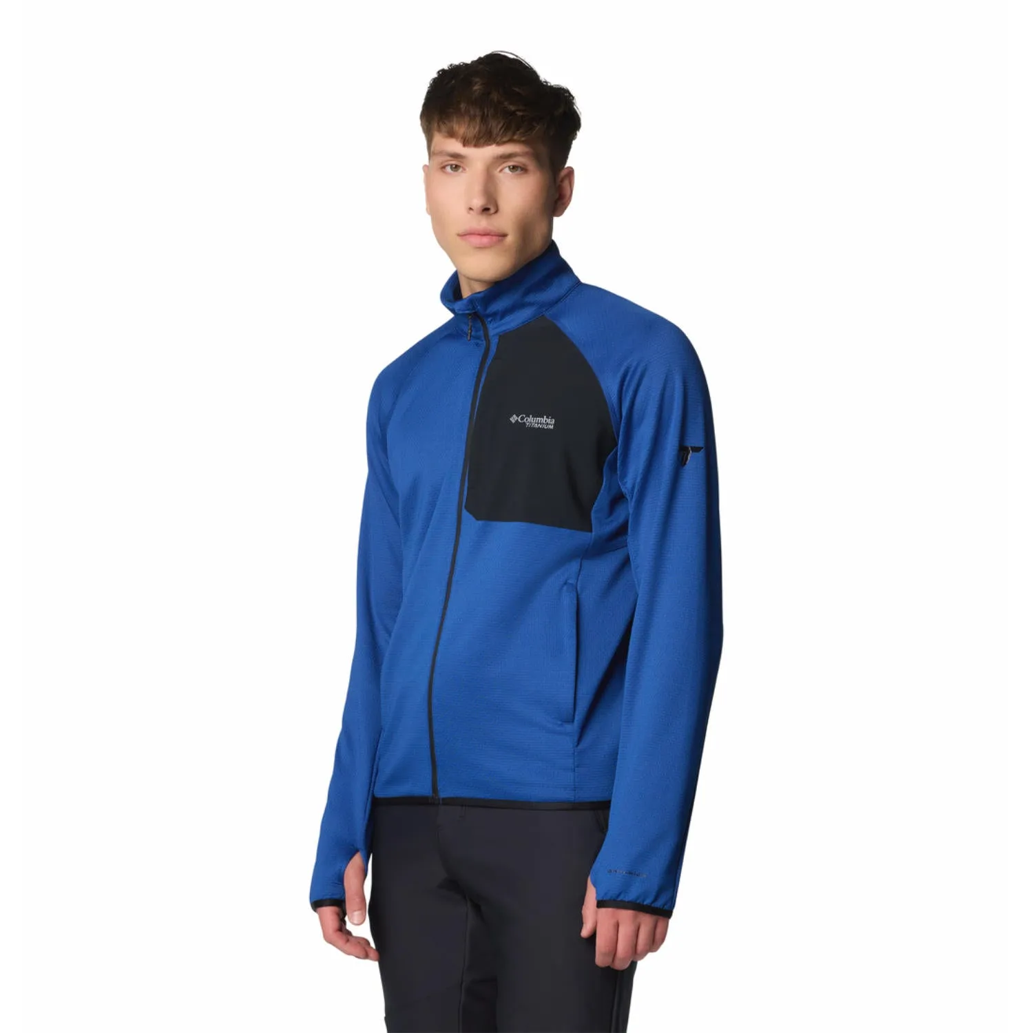 Columbia Men Blue Triple Canyon Grid Fleece FZ II Breathable wear
