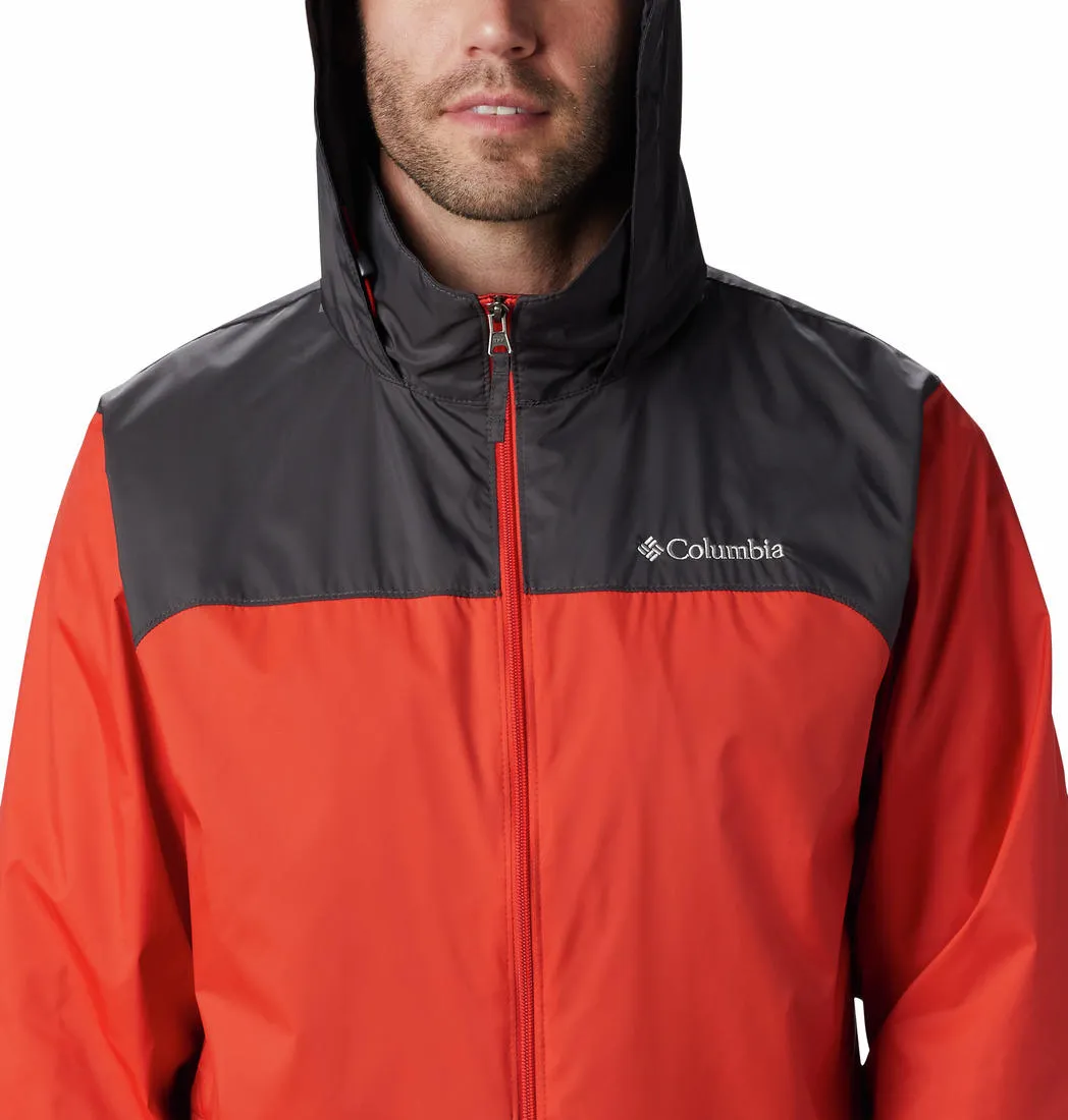 Columbia Men Orange Glennaker Lake Rain Jacket Hand washable Fleece Lined