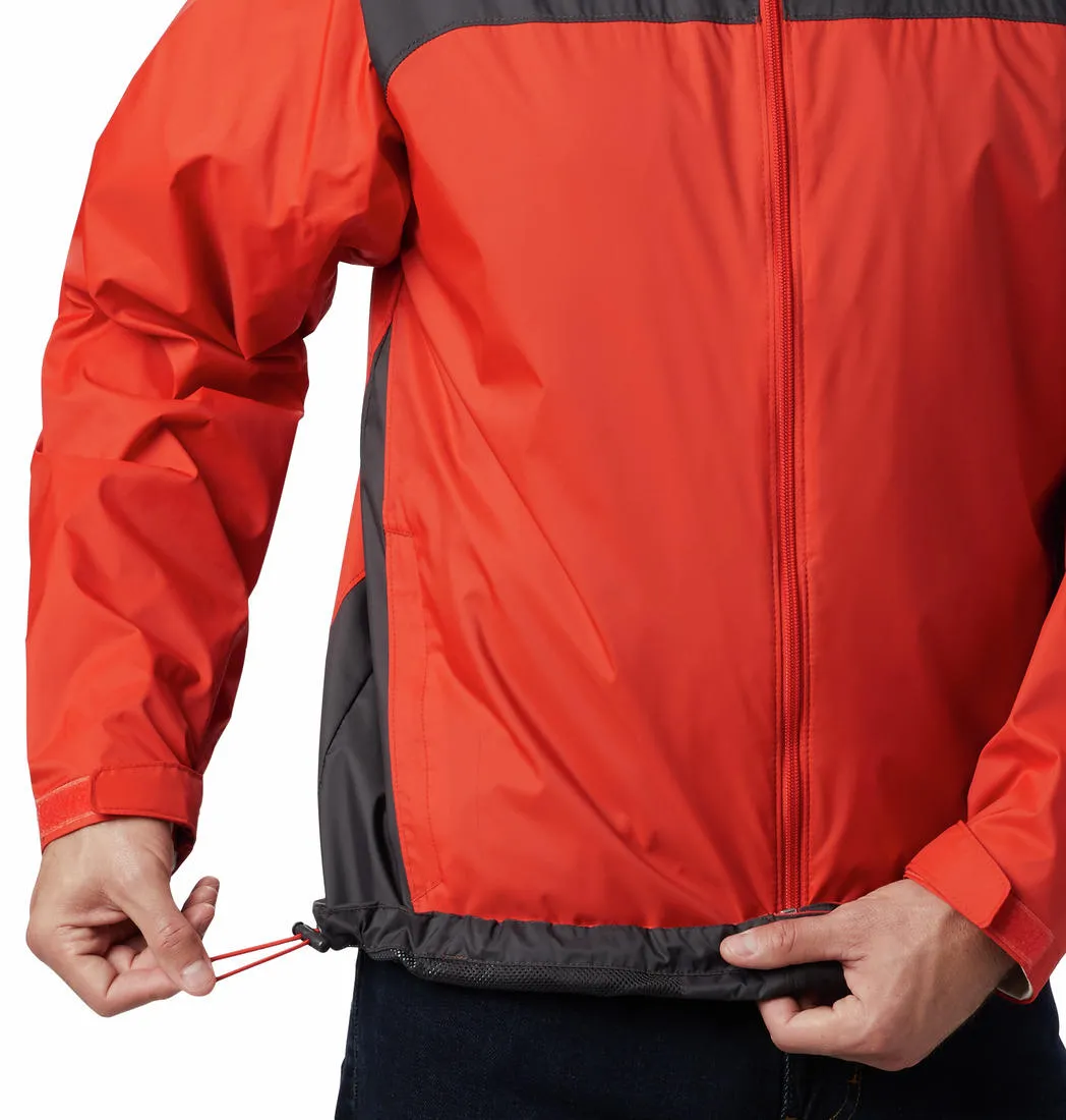 Columbia Men Orange Glennaker Lake Rain Jacket Wind Proof