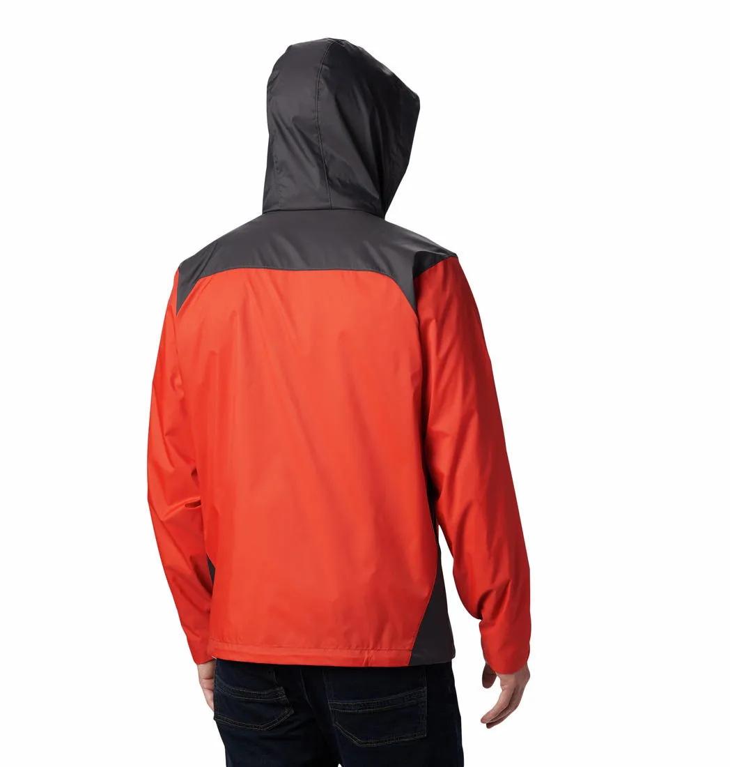 Elastic Cuff Mechanism Drop Hood Style Columbia Men Orange Glennaker Lake Rain Jacket