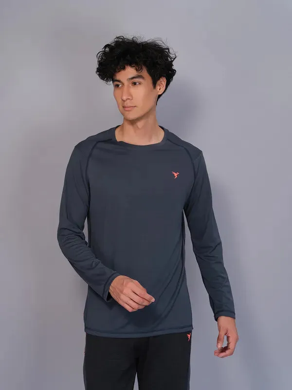 print design Fresh Outfit Style Men Solid Slim Fit Crew Neck T-shirt with TECHNO COOL