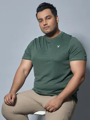 Playful Prints Pullover Men Plus Size Solid Slim Fit Crew Neck T-shirt with DOUBLE COOL