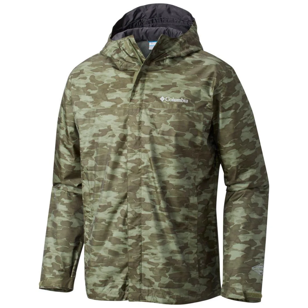 Columbia Men Green Watertight Printed Jacket Waterproof Commuter Style