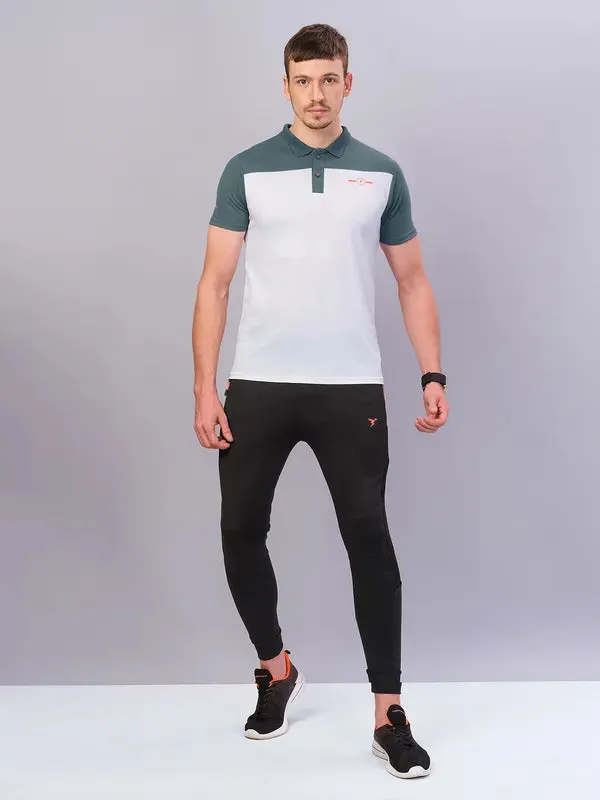 Cotton Blend Fashionable Layer Men Colorblock Relax Fit Polo T-shirt with TECHNO COOL 