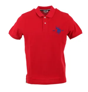U.S. Polo Assn Polo da uomo manica corta con retrocollo a contrasto Kory 41029 65084 352 rosso Trendy Appeal Summer Golf