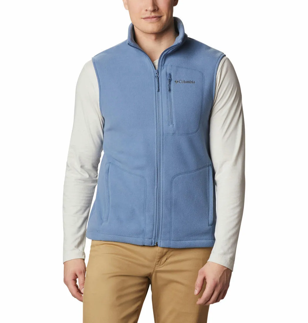 Columbia Men Blue Fast Trek Fleece Vest Mid layer Cold Trail
