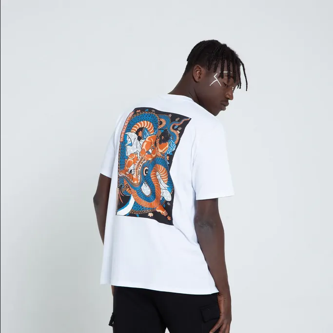 Urban Style Trend Zip Up Dolly Noire t-shirt manica corta Kunyoshi Red Blue Tee TS170-TA-02 white