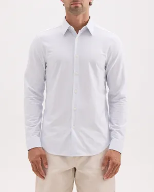 Theory Sylvian Structure Knit Shirt - White/Clear Sky AntiStatic Cloth