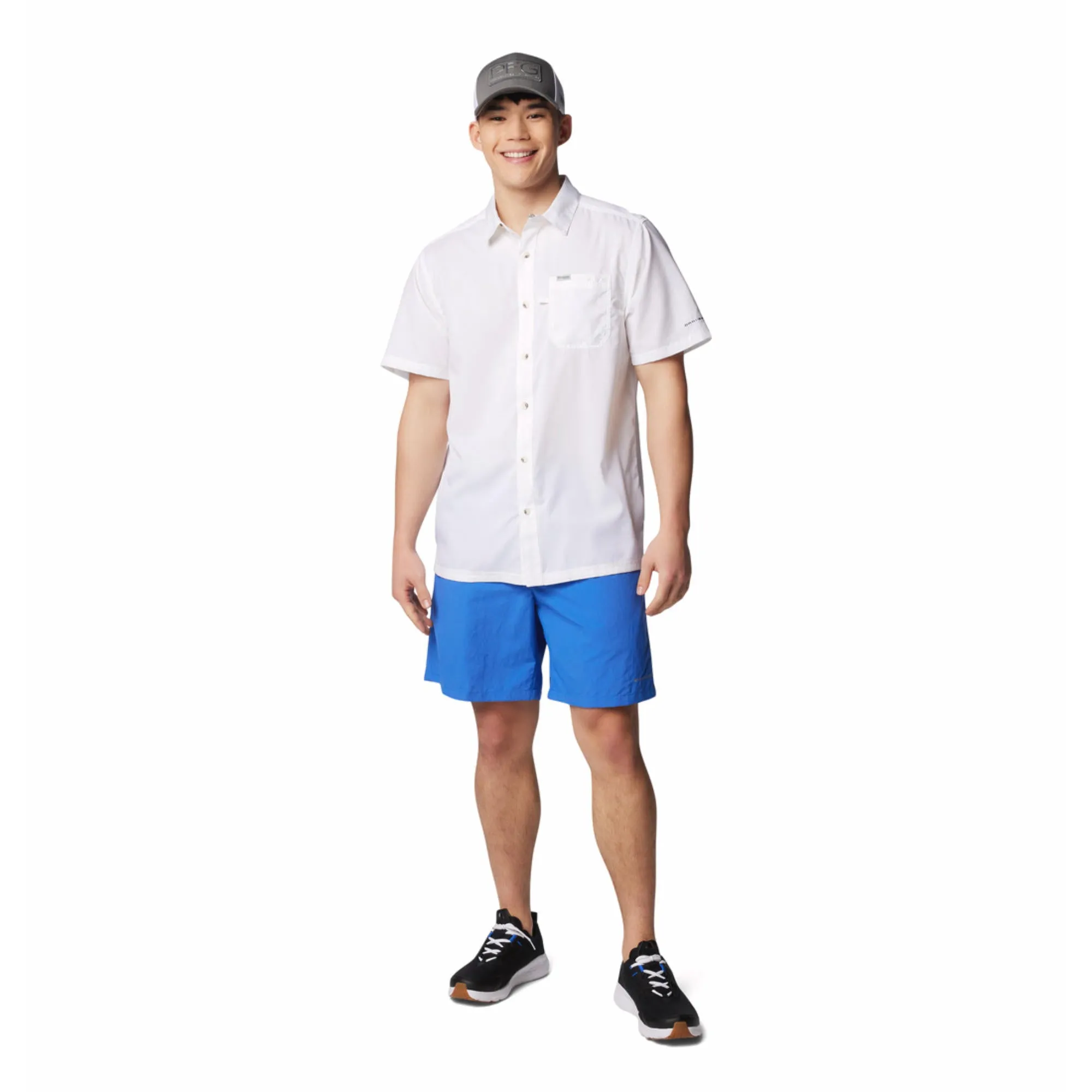 Columbia Men White Slack Tide Camp Shirt (Sun Protection) City Casual TemperatureRegulating