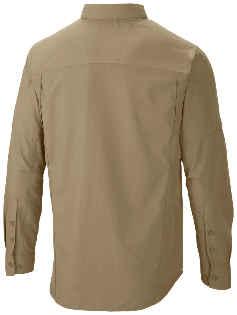 Columbia Men Brown Silver Ridge Long Sleeve Shirt (Sun Protection) AntimicrobialTreatment
