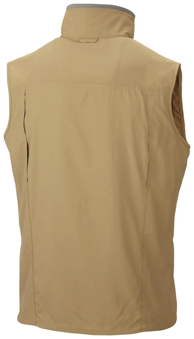 Stretchy Columbia Men Brown Silver Ridge Vest (Sun Protection)