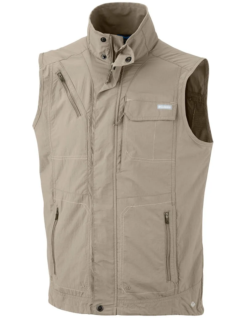 Joy Columbia Men Beige Silver Ridge Vest (Sun Protection)