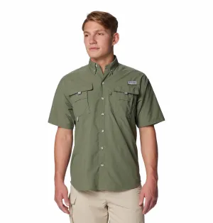 Columbia Men Green Bahama II S/S Shirt (Sun Protection) Sky Mood