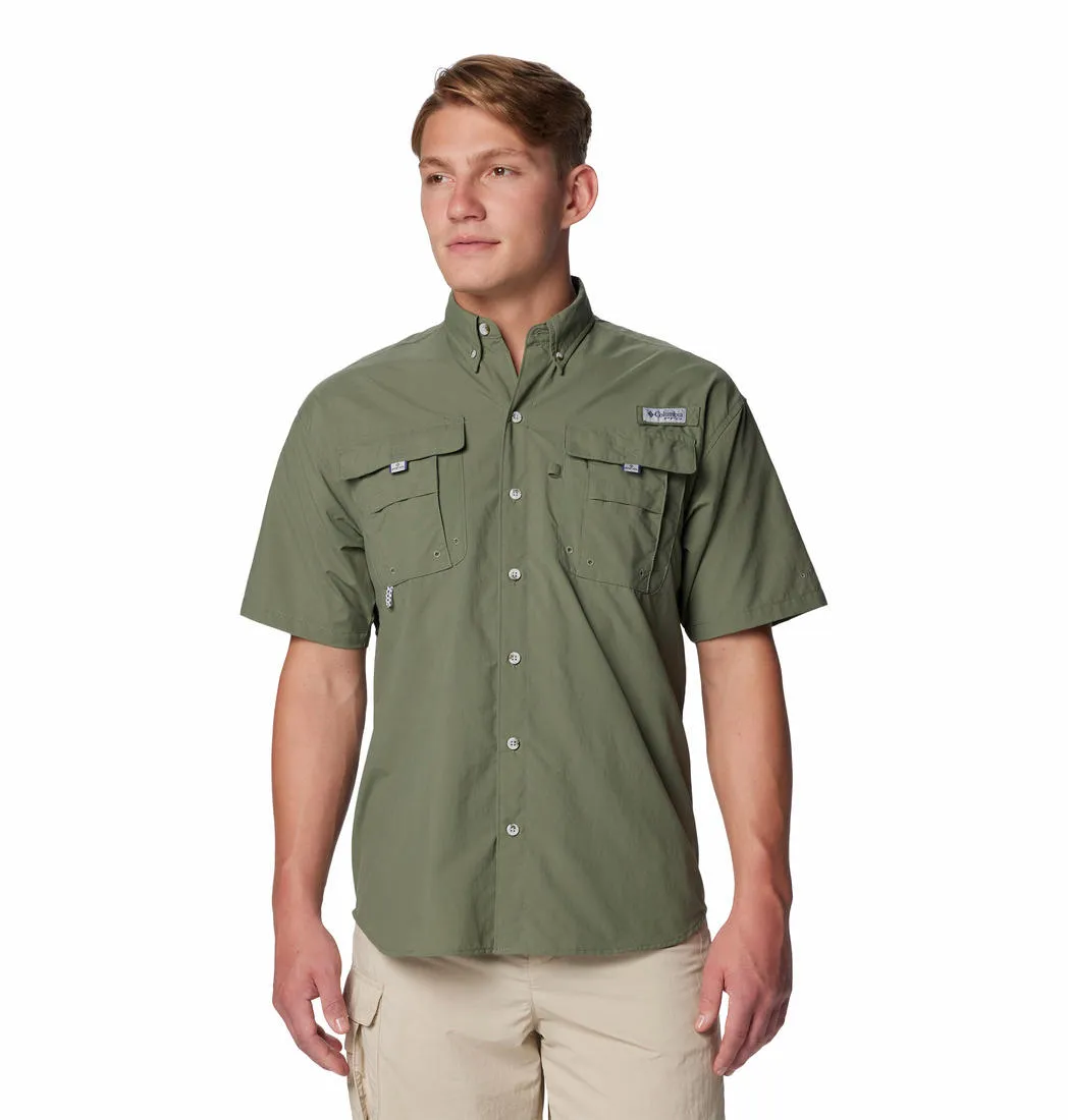 Columbia Men Green Bahama II S/S Shirt (Sun Protection) Sky Mood