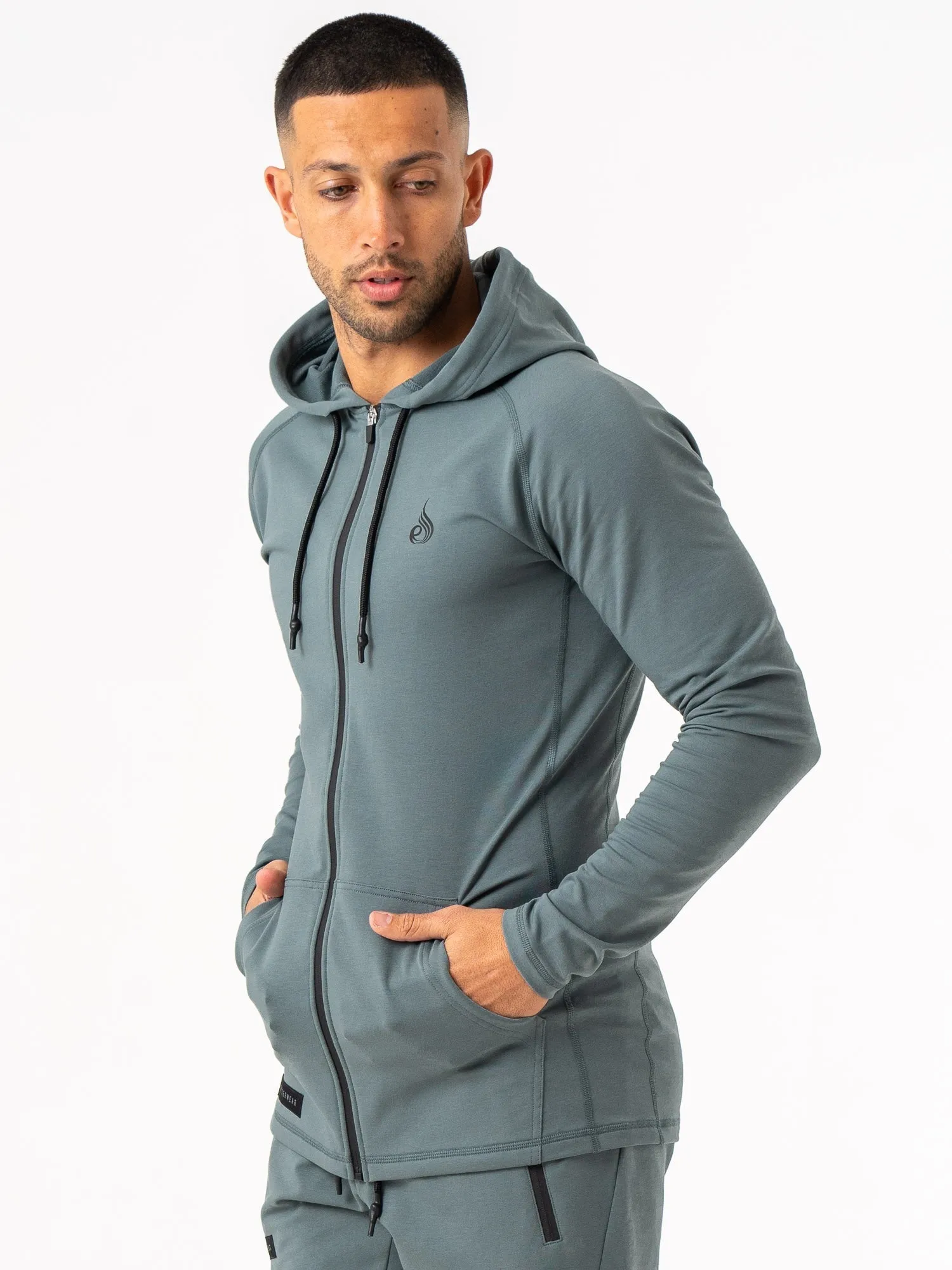Workout Gear snap buttoned Endurance Zip Up Jacket - Fern Green