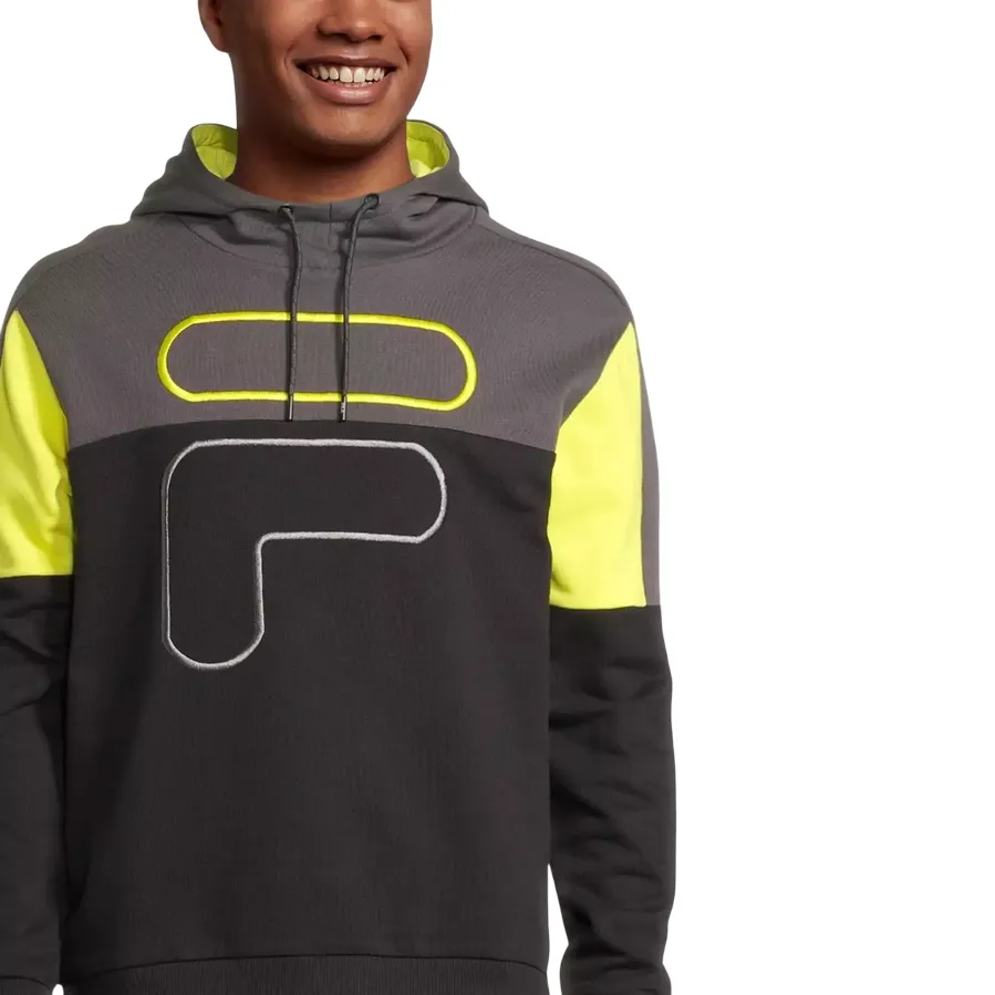 appropriate for hiking Active Design Fila felpa con cappuccio da uomo Parson Blocked 683449 B498 nero