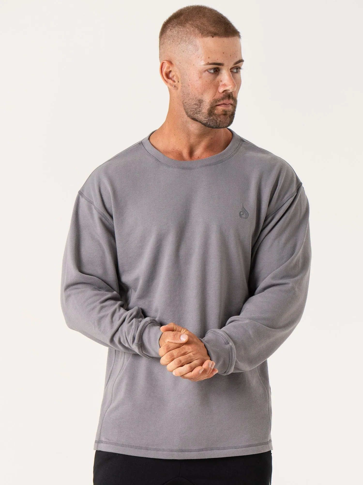Force Crew Neck - Charcoal Wrinkle Resistant Youth Style