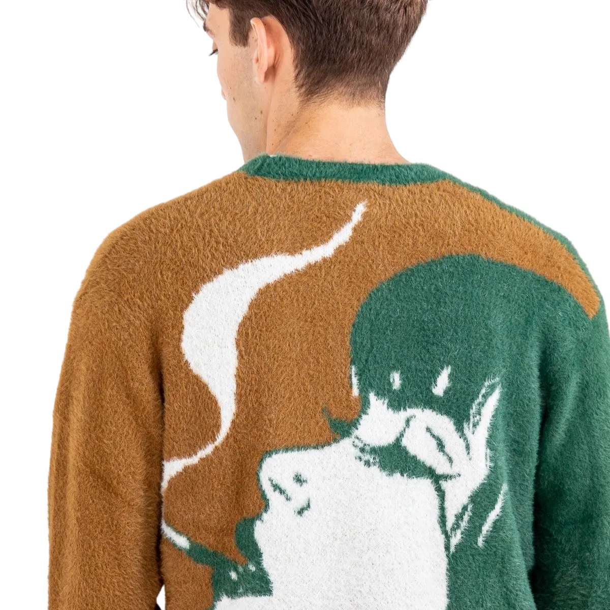 gemstone accents product personalized touch HUF cardigan morbido unisex in finto mohair Feels Good KN00391 marrone