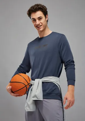 product inventory Men Printed Slim Fit Crew Neck Sweatshirt with ELASTO PLUS