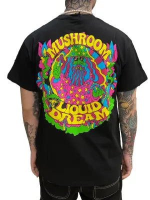 Mushroom T-shirt da uomo manica corta in cotone 12028-01 nero Chill Wear ThermoregulatingFabric