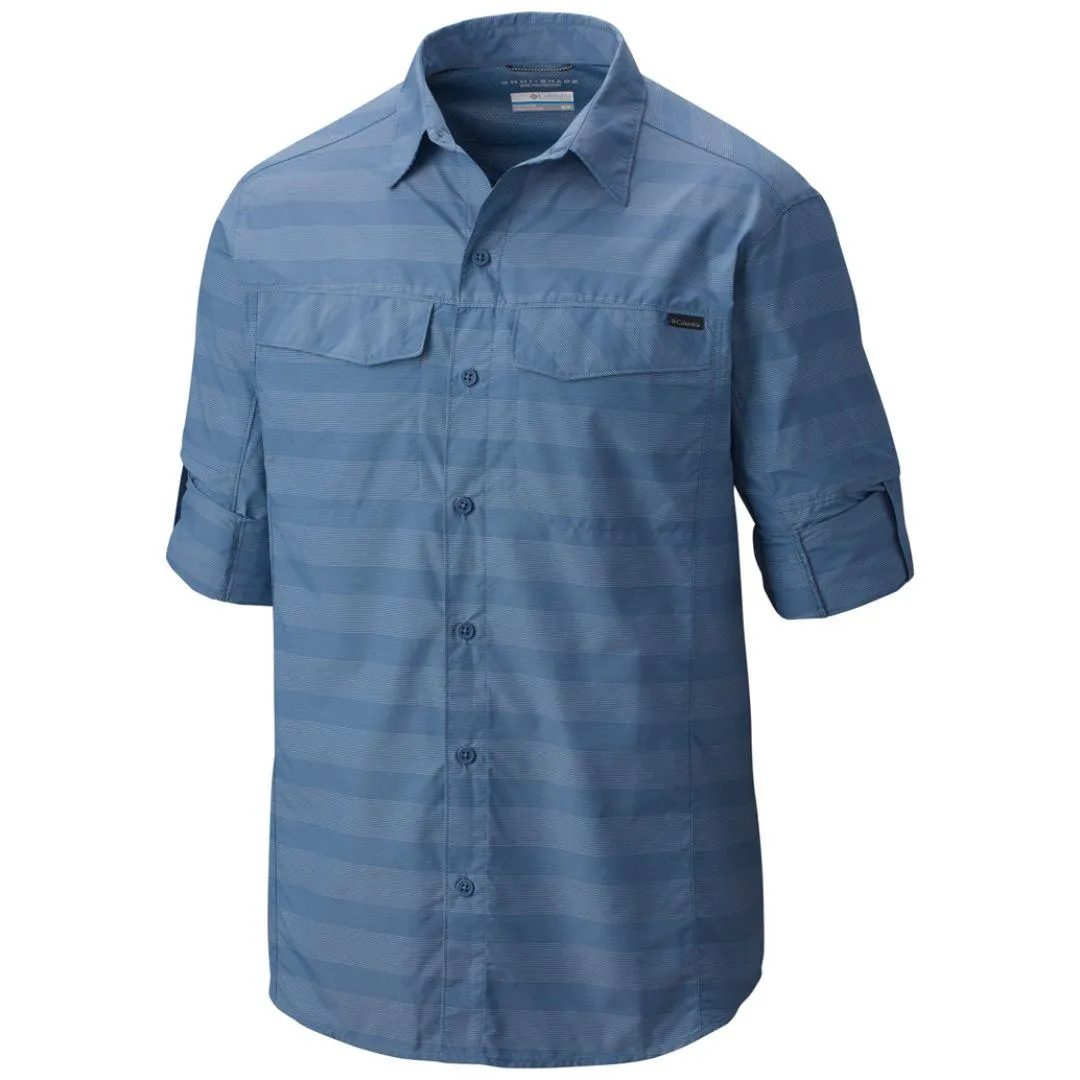 Star Fit Casual Polo Columbia Men Blue Silver Ridge Plaid Long Sleeve Shirt (Sun Protection)