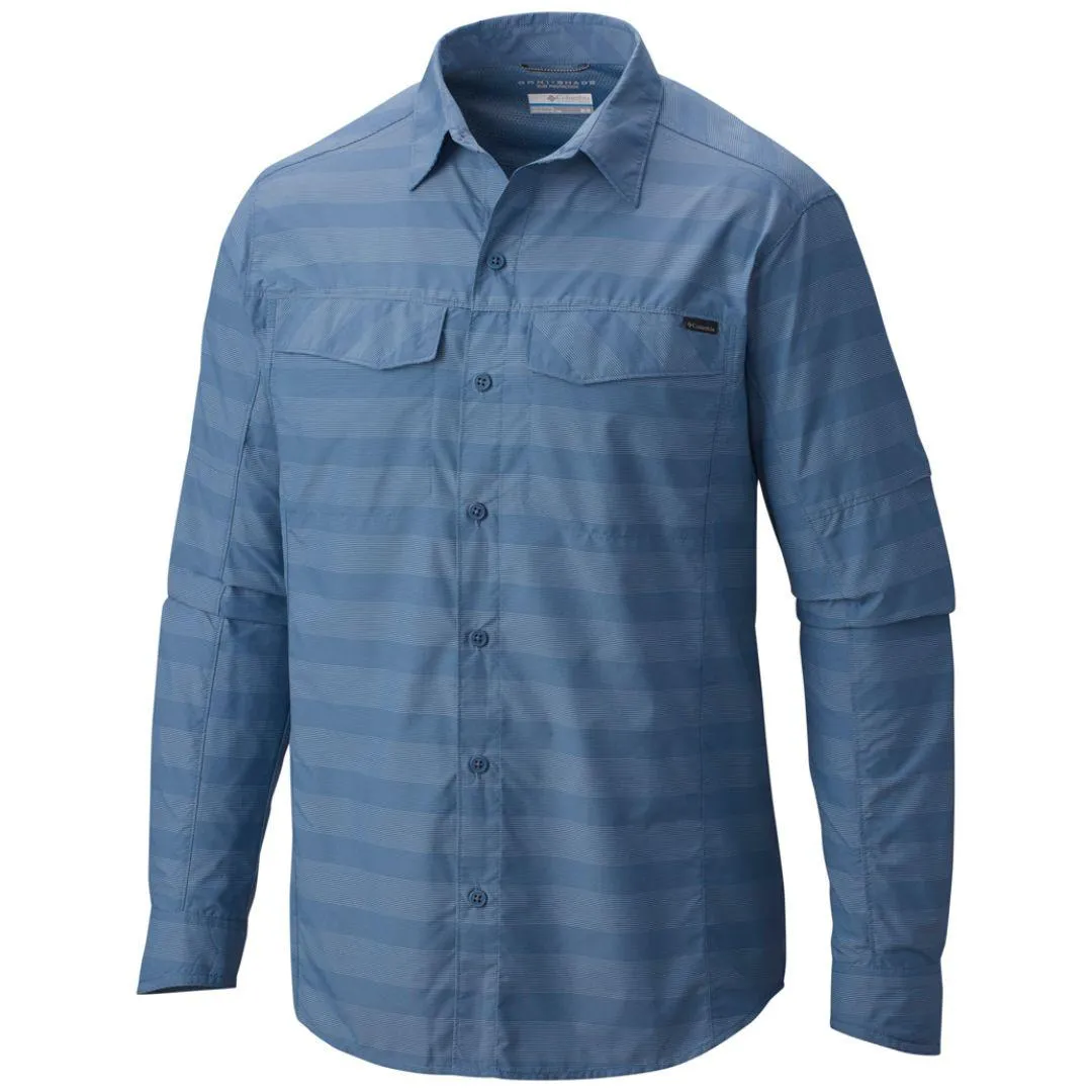 Columbia Men Blue Silver Ridge Plaid Long Sleeve Shirt (Sun Protection) Graceful Design Conscious Fit
