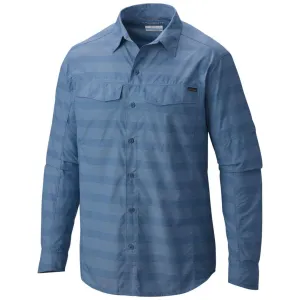 Columbia Men Blue Silver Ridge Plaid Long Sleeve Shirt (Sun Protection) Graceful Design Conscious Fit