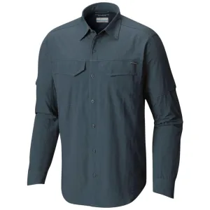 Lightweight Fabric Columbia Men Blue Silver Ridge Long Sleeve Shirt (Sun Protection)