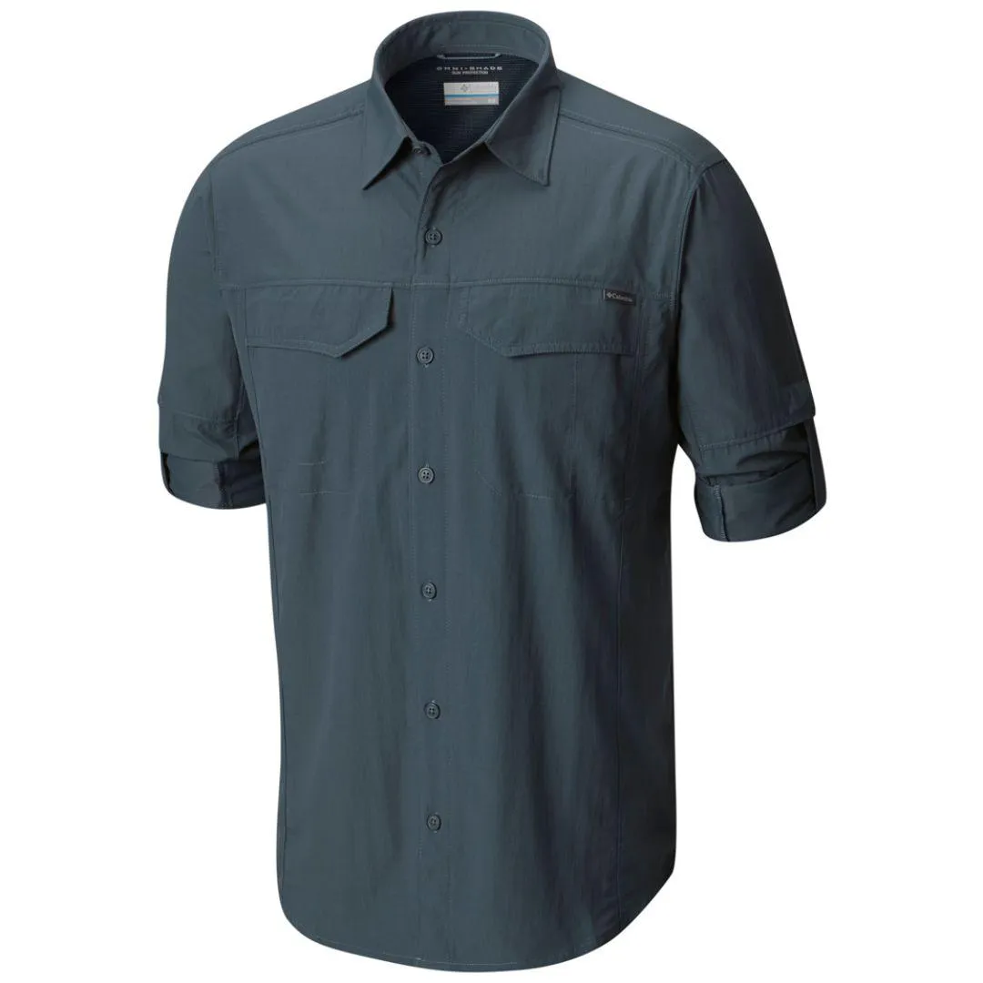 Travel Vibe Next Core Columbia Men Blue Silver Ridge Long Sleeve Shirt (Sun Protection)
