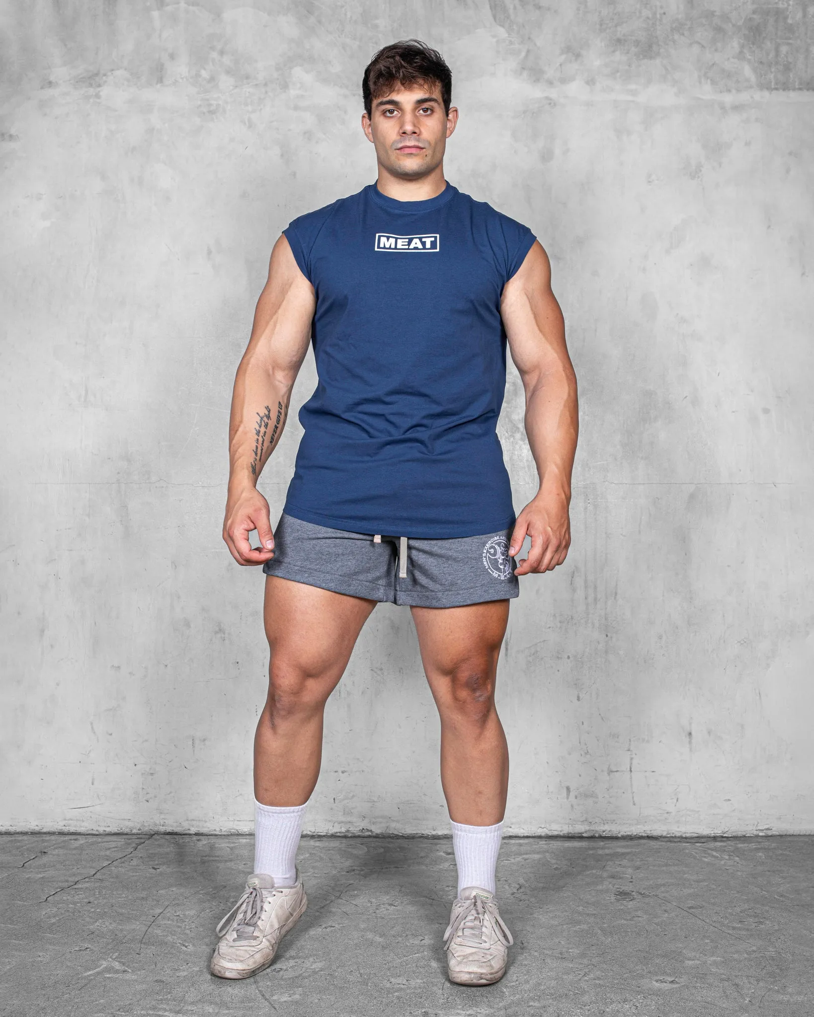 CUTOFF MUSCLE TEE - ORIGIN / NAVY BLUE Environment - friendly storage purpose