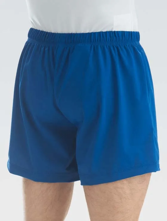 Anti Static Finish Men's Nylon/Spandex Long Gymnastics Shorts Royal