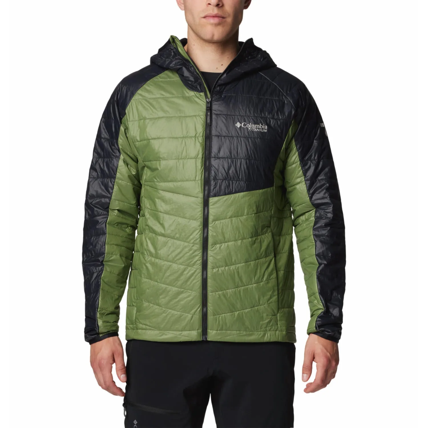 Wind Resistant Design Columbia Men Green Platinum Peak II Hooded Jacket