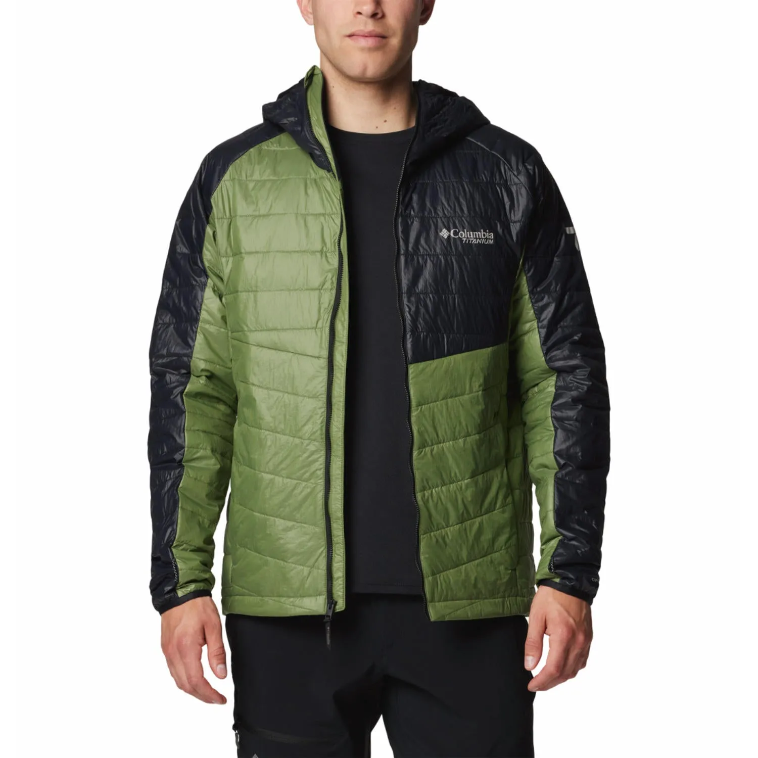 Columbia Men Green Platinum Peak II Hooded Jacket train journey Risk