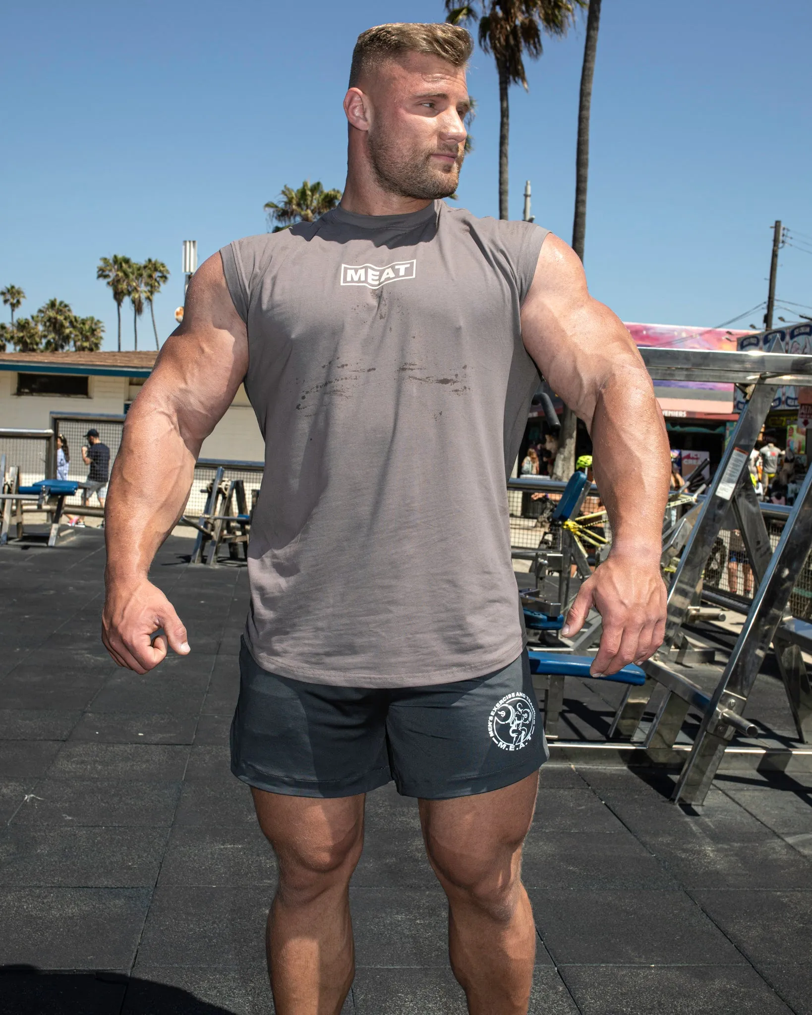 CUTOFF MUSCLE TEE - PRIMEBEEF / STEEL GREY land mobile anti missile