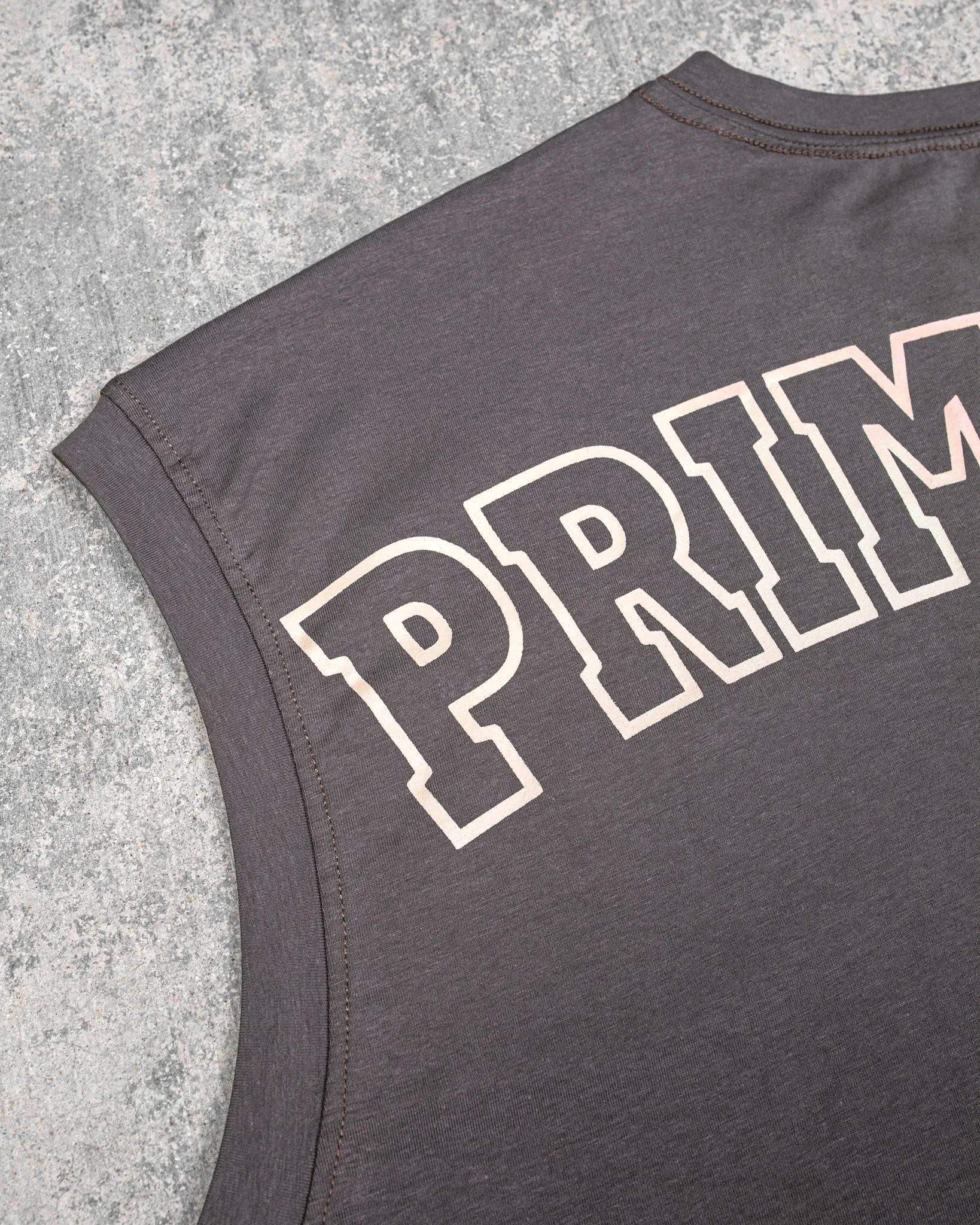 Anti Chafe Technology CUTOFF MUSCLE TEE - PRIMEBEEF / STEEL GREY