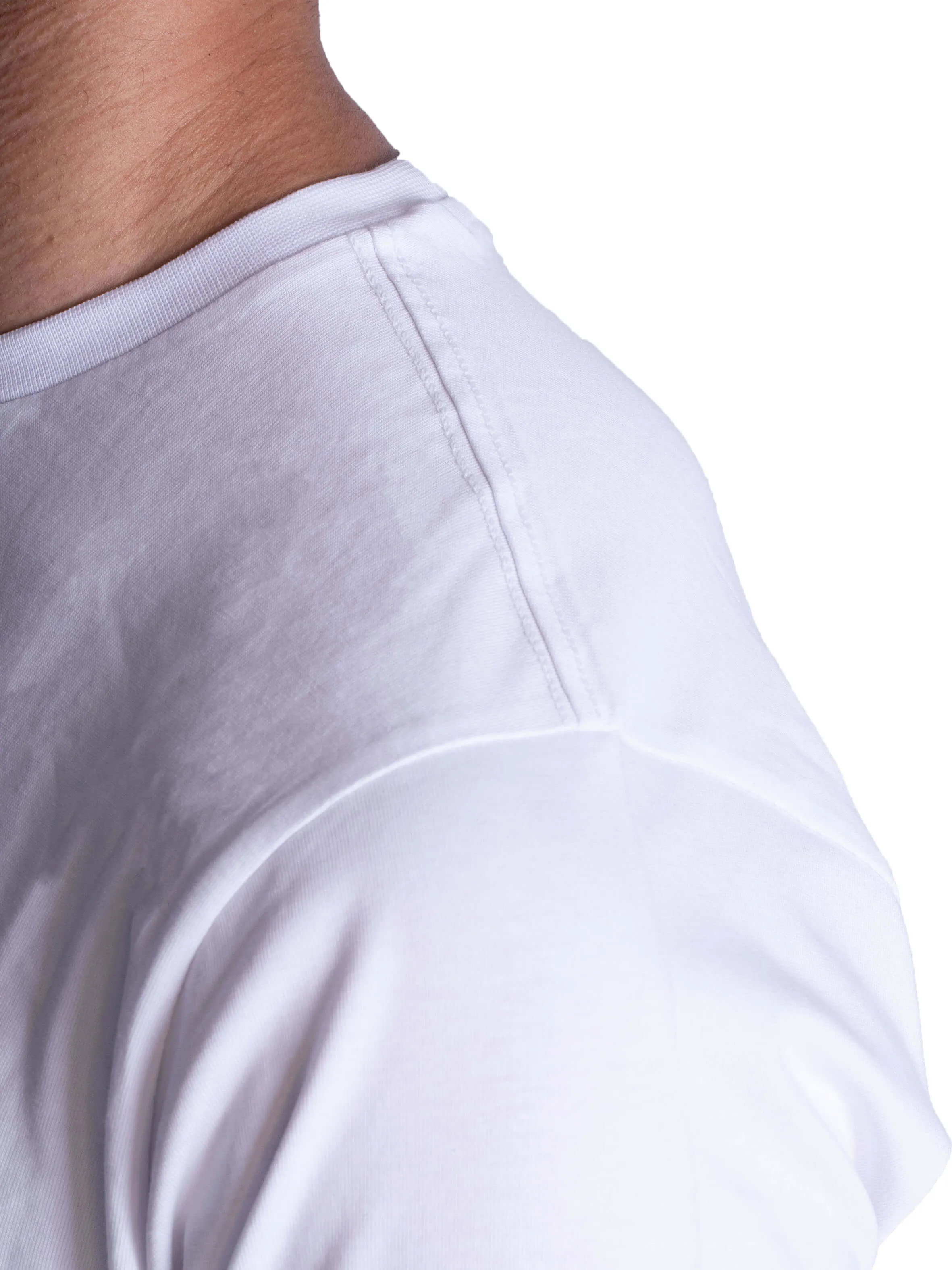Premium Crew Neck Cotton T-shirt - White Stackable Tensile Ready Fabric