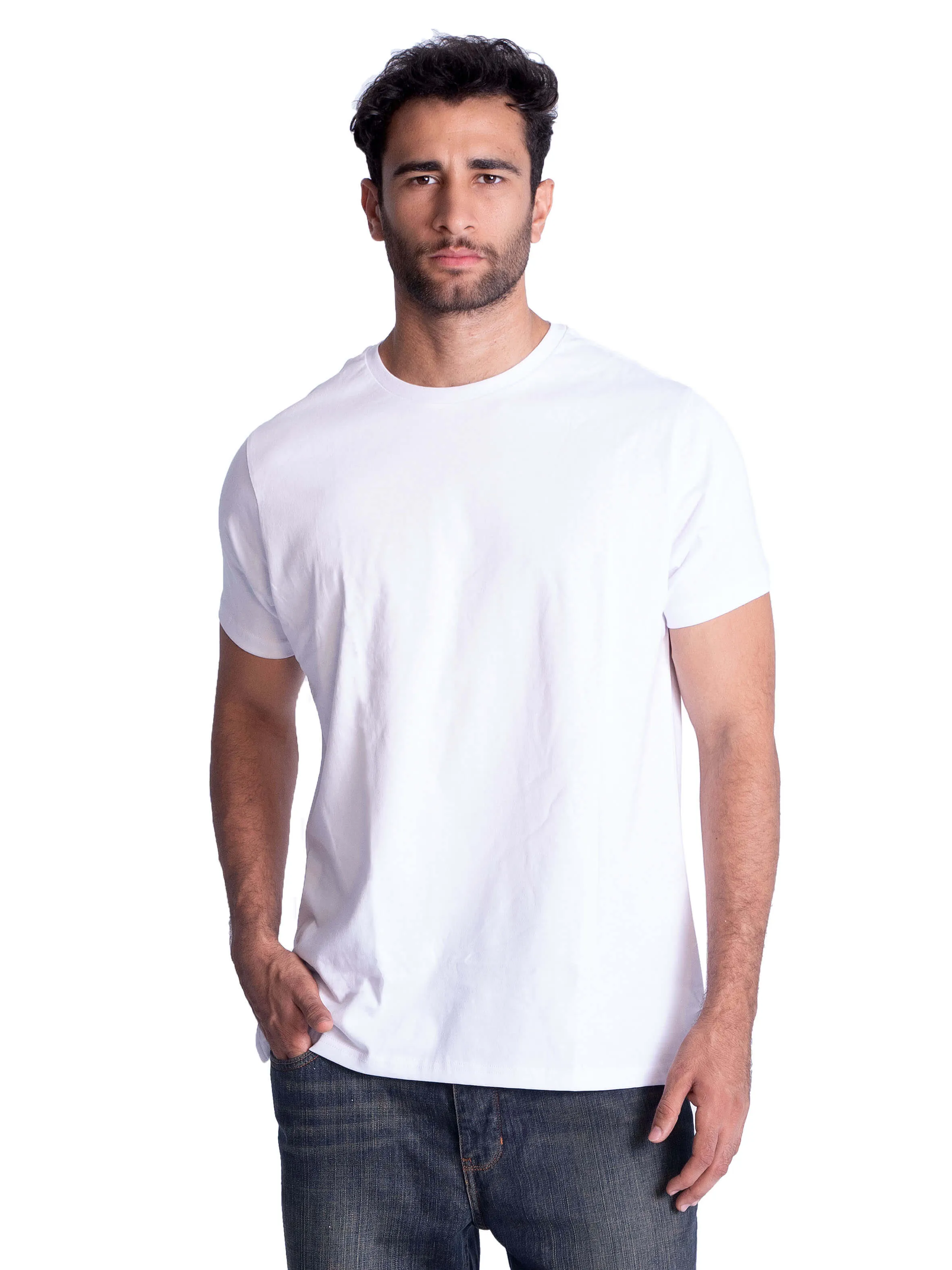 rural scene Premium Crew Neck Cotton T-shirt - White