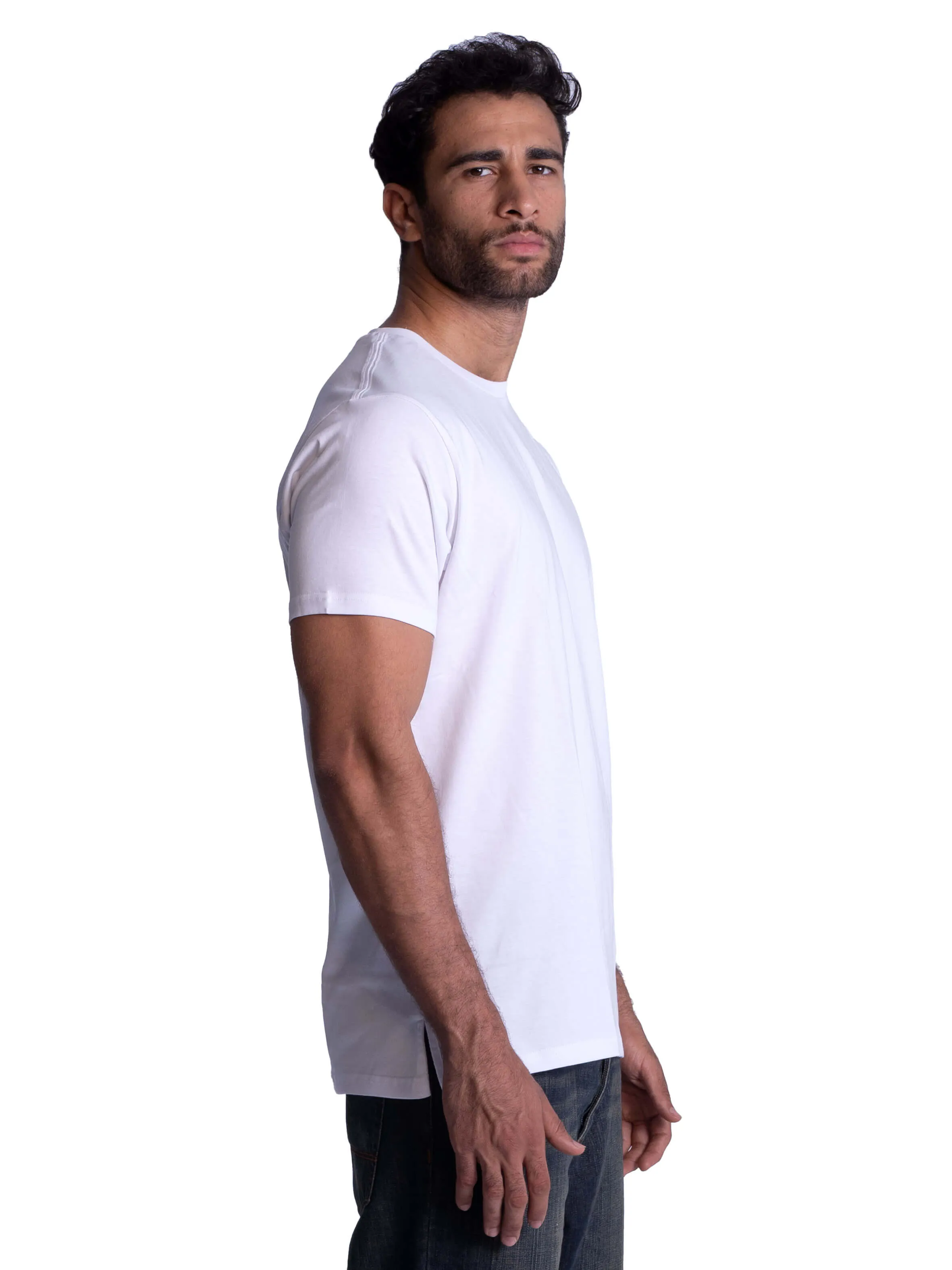 Dynamic Muscle Support Desert - suitable Premium Crew Neck Cotton T-shirt - White
