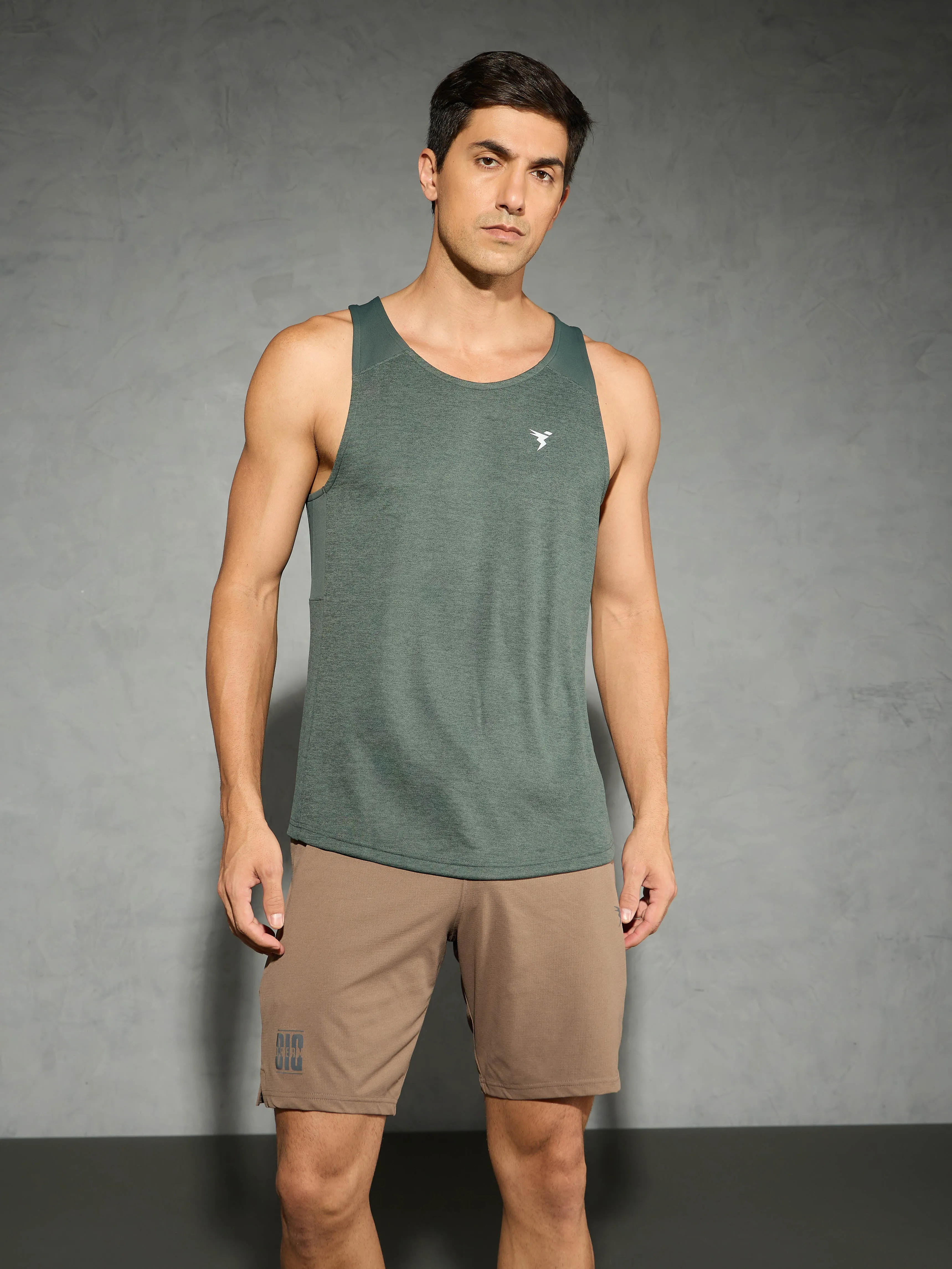 Men Melange Slim Fit Scoop Neck Innerwear Vest with TECHNO COOL  cylindrical shape Indoor Wear