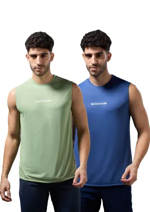 Men Solid Slim Fit Sports Innerwear Vest with TECHNOCOOL  (Pack of 2) Travel Flexible