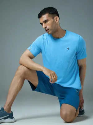 Stretchable Weave Street Trend Look Men Solid Slim Fit Crew Neck T-shirt with DOUBLE COOL