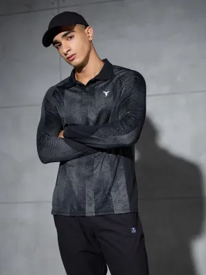 Men Printed Slim Fit Polo Sports T-shirt with TECHNOCOOL  Flexible Fabric Blend CompressionEnhanced Fit