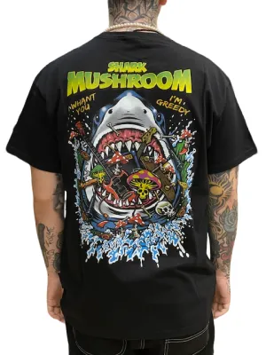 Mushroom T-shirt da uomo manica corta in cotone 12007-01 nero Easy Wear Look