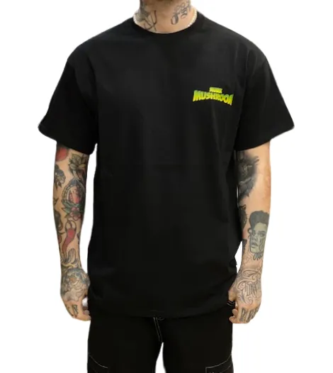 Mushroom T-shirt da uomo manica corta in cotone 12007-01 nero outdoor concert HeatResistantMaterial
