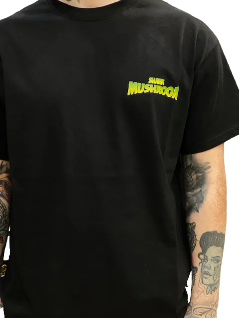 Mushroom T-shirt da uomo manica corta in cotone 12007-01 nero Moisture Management Polka Dot Pattern