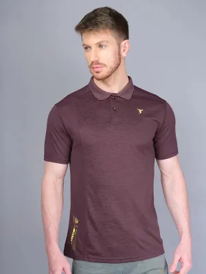 Sporty Design Men Melange Slim Fit Polo T-shirt with DOUBLE COOL