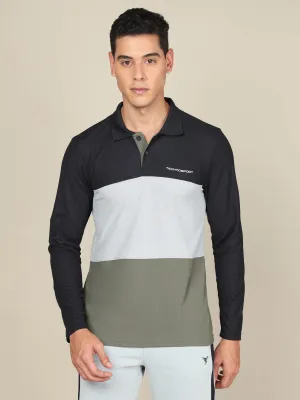 Heather Effect Weaving Men Solid Slim Fit Polo T-shirt with?MATPIQ