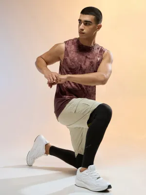 Men Jacquard Slim Fit Round Neck Sports Innerwear Vest with DOUBLE COOL Anti Chafe Design