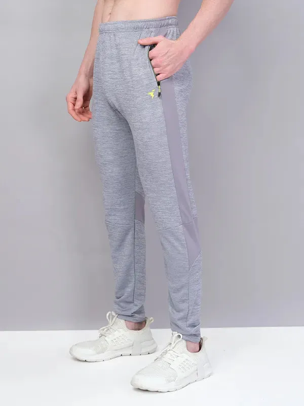 Men Melange Slim Fit Trackpants with TECHNO GUARD Mobility Joggers Max Comfort