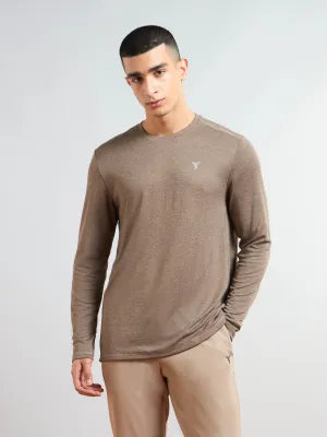 Fashion Essential Men Melange Slim Fit Crew Neck T-shirt with DOUBLE COOL